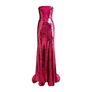 NWOT Alex Perry Sequin Strapless Gown Fuchsia Evening Gown in raspberry